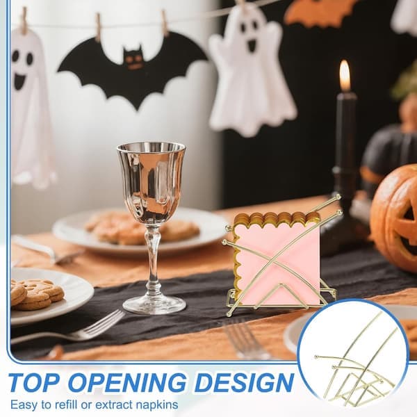 Sort X-formet metalservietholder - Fritstående stativ til køkken, restaurant, cafébordindretning [Ho]