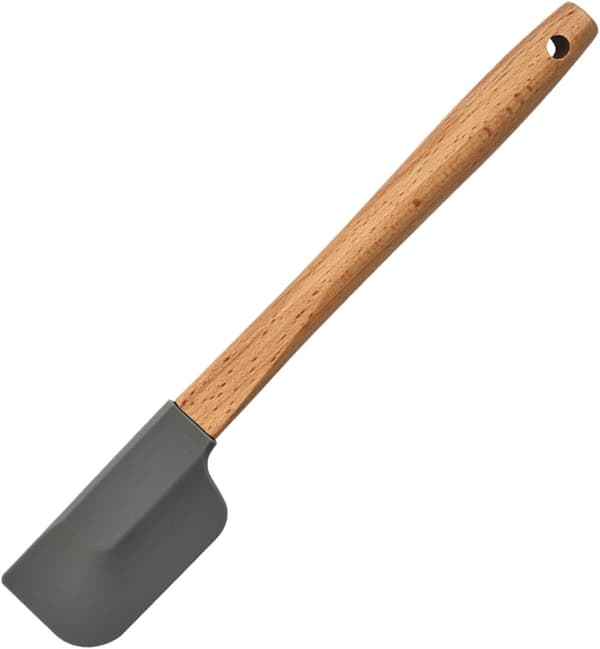 Bakeware Organizer Round Wooden Handle Silicone Spatula Household Mixing Scraper Kitchen Baking Cake Spatula Bakeware with Lid