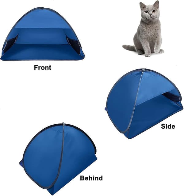 Beach Sunshade, Instant Fully Automatic Shade Tent, Anti-UV, Windproof Canopy for Pets, Camping, Picnic, Blue