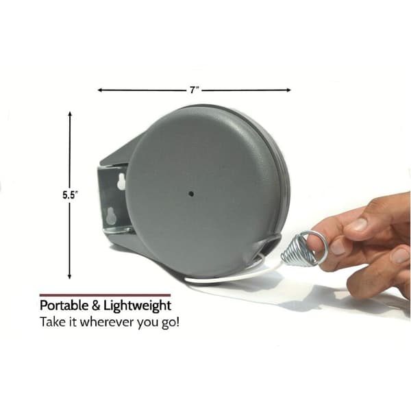 12m Retractable Clothesline - 16 kg Load Capacity - Easy Wall Mounting - For Balconies, Patios and Camping - Length: 18cm / Width: 16cm / Height: 5cm