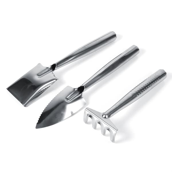 3x Mini Spade Rake Hageverktøy i Rustfritt Stål for Barns Hagelek