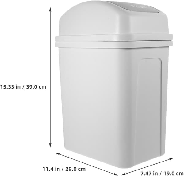 Multifunksjonell søppelbøtte med svinglokk 12l Robust gjenbrukbart PP-materiale Moderne stil