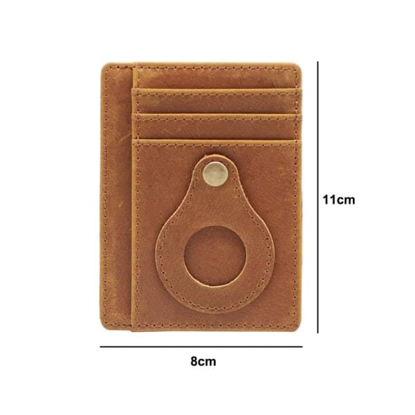 INF Card Holder with RFID Signal Blocking and Airtag Holder Black Brown