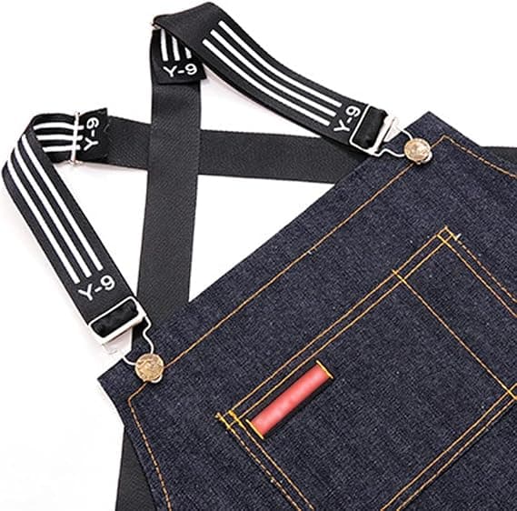 Denimforkle for menn Hagearbeid Servitører Arbeid Kjøkkenforkle Kvinner B DXGHC