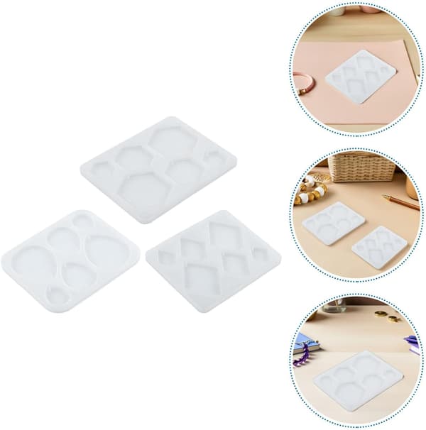 3 Pcs Silicone Molds for Jewelry Making Geometric Hexagon