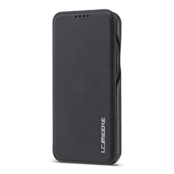 iPhone 12 mini LC.IMEEKE Hon Ancient Series vaakasuora läppäkotelo nahkaa, jalustalla ja korttipaikalla [DB]