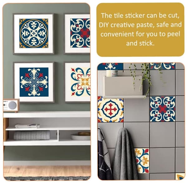 20 Wall Stickers - Tile Decals, Removable, Self-Adhesive PVC - for Bathroom, Kitchen, Stairs - 10*10 cm