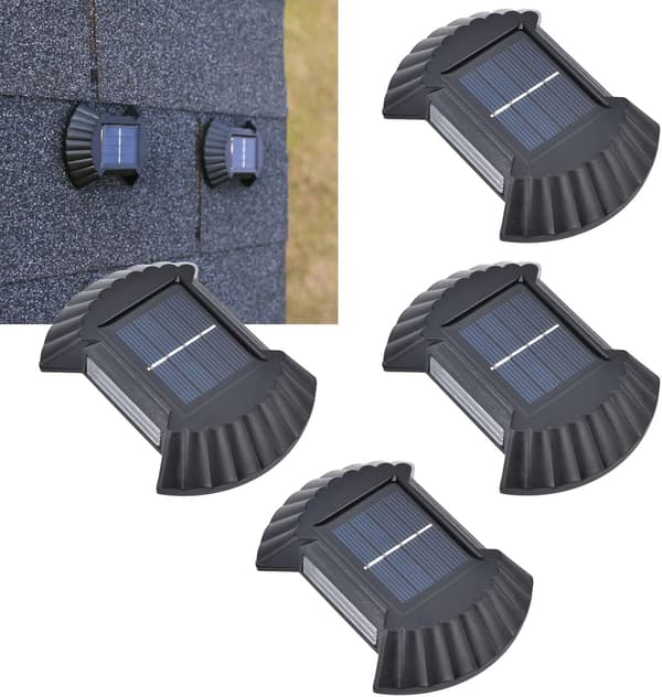 4 sett multifunksjonelle vanntette LED solcelle vegglamper dekorative lamper veggmontering for uteplass hage (varmt lys)