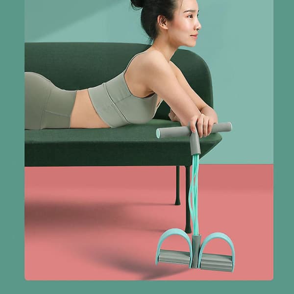 Rosa grå multifunktionell banduppgradering 6 rör fitness elastisk med pedaler grepp latex stretch rep utrustning för hem