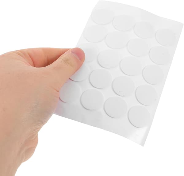 40 Sheets White Double-Sided Self-Adhesive Candle Wick Stickers 0.8\" Round Dots