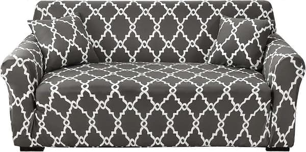 Elastisk sofatrekk, stretch sofatrekk (rottinggrå, 2-seter 145-185cm)
