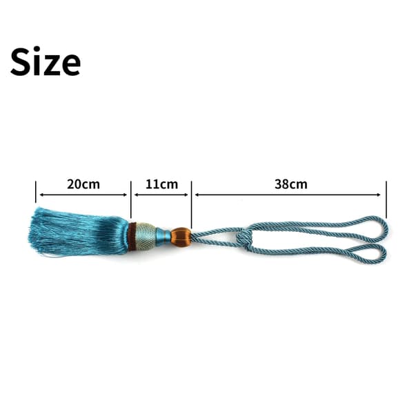 2PCS Hemgardinbindning, Gardinklämmor Repband, Tofsbindning Gardin Hållare Tofs Heminredning Gardinbindning (Blå)