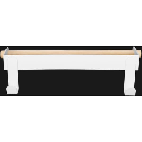 Single Pole Paper Towel Holder Towel Rack Toilet Paper Holder Hanger Hook White Kitchen Accessory
