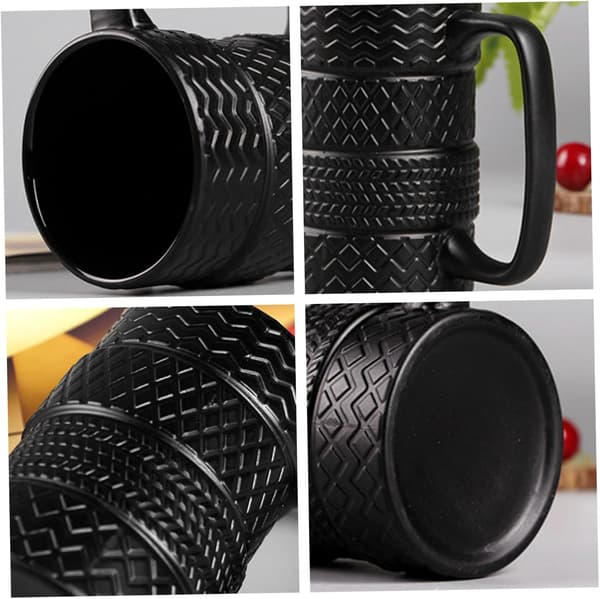 Tire Cup Large Capacity Ceramic 3D Tire Mug Large Car Mug with Handle Portable Cool Coffee Mugs for Office Household