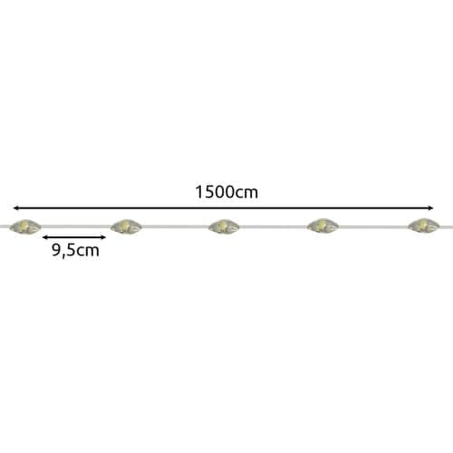 Aurinkokennovaloketju - LED-valoketju 15m