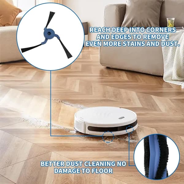 24 stk reservedeler til Eufy X10 Pro Omni: støvposer, børste, filter, mopper, sidebørster