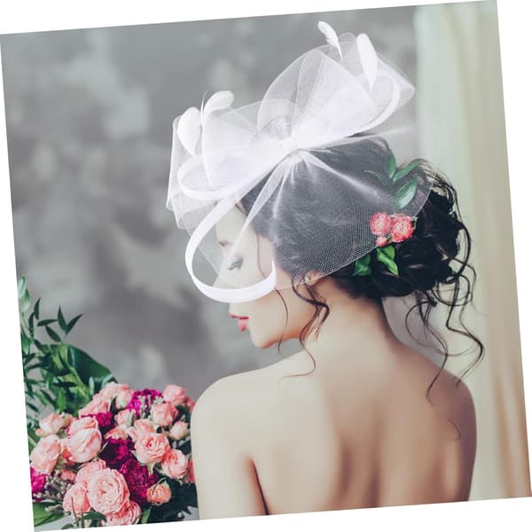 Fascinatorhat med sommerfuglesløjfe og net-slør, brudete-fest-hårbånd