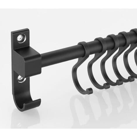 50 cm Aluminum Wall Mount - 8 Removable Hooks - Corrosion Resistant - For Kitchen Utensils and Clothes