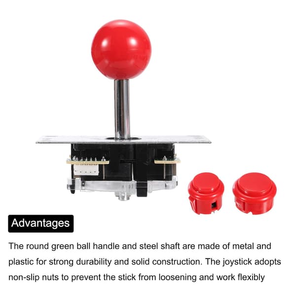 PC Joystick DIY-sæt Arcade-spildele Knap ABS 5 Pin til Klassisk Rød