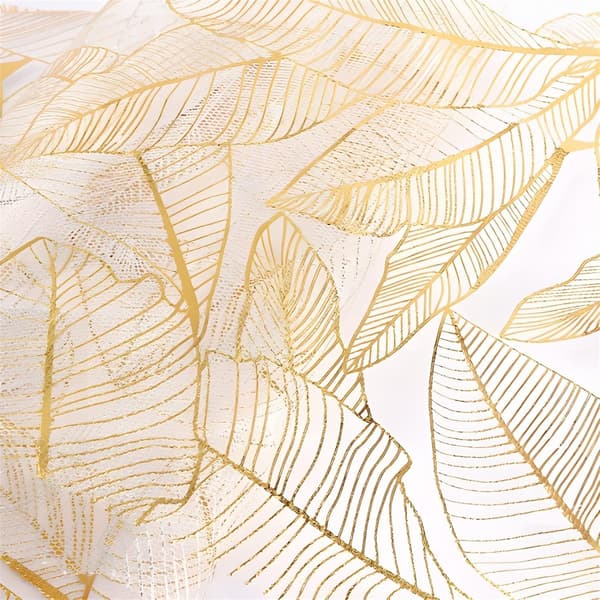 Gold Mesh Table Runner 28cm×275cm Sheer Organza Mesh Table Runner with Gold Foil Table Band