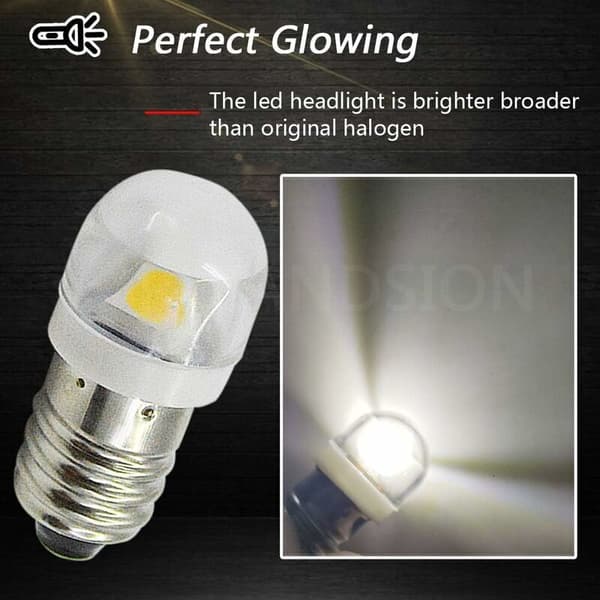 4 kpl 3V 0,2W E10 LED-lamppu 5050 1SMD Valkoinen 3000K LED-korvauslamppu Päivitys kohdevaloille Taskulampuille