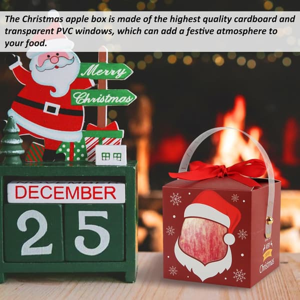Presentförpackning, 4 Delar Julpresentförpackning Set, Små Presentaskar, Julgodislåda, Presentaskar i Kartong för Jul, Fest, Presentdekoration