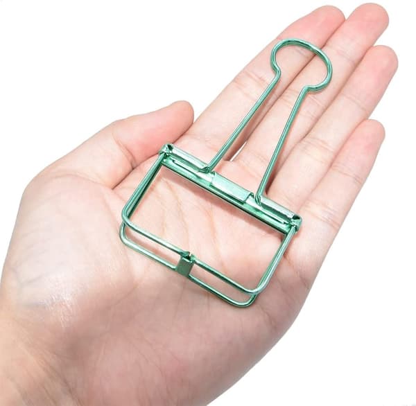Extra Large Clips 51 mm, Large Green Paper Clips for Office and School (15 pcs)