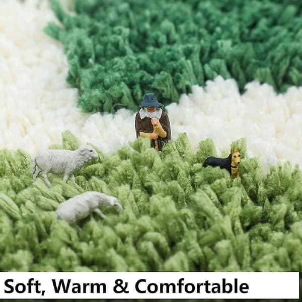 Green Leaves Microfiber Strong Water Absorption Bath Mat Tower with Non-Slip Backing Inside Entrance