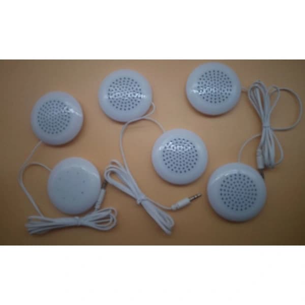Mini dobbelt telefonhøjttaler 3,5 mm kablet stereo bærbar lydhøjttaler til søvn, rejser og MP3 MP4 iOS CD-afspiller hvid