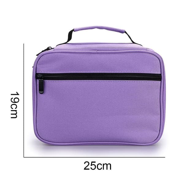 Tote Bag Organizer Rum Canvas Lynlås Marker Lilla