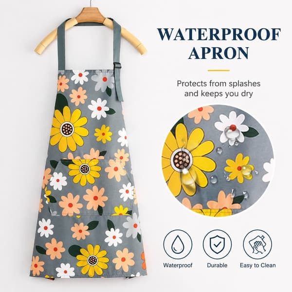 Forkle med blomstermønster, justerbart, kjøkkenmatlaging, baking, hagearbeid, unisex