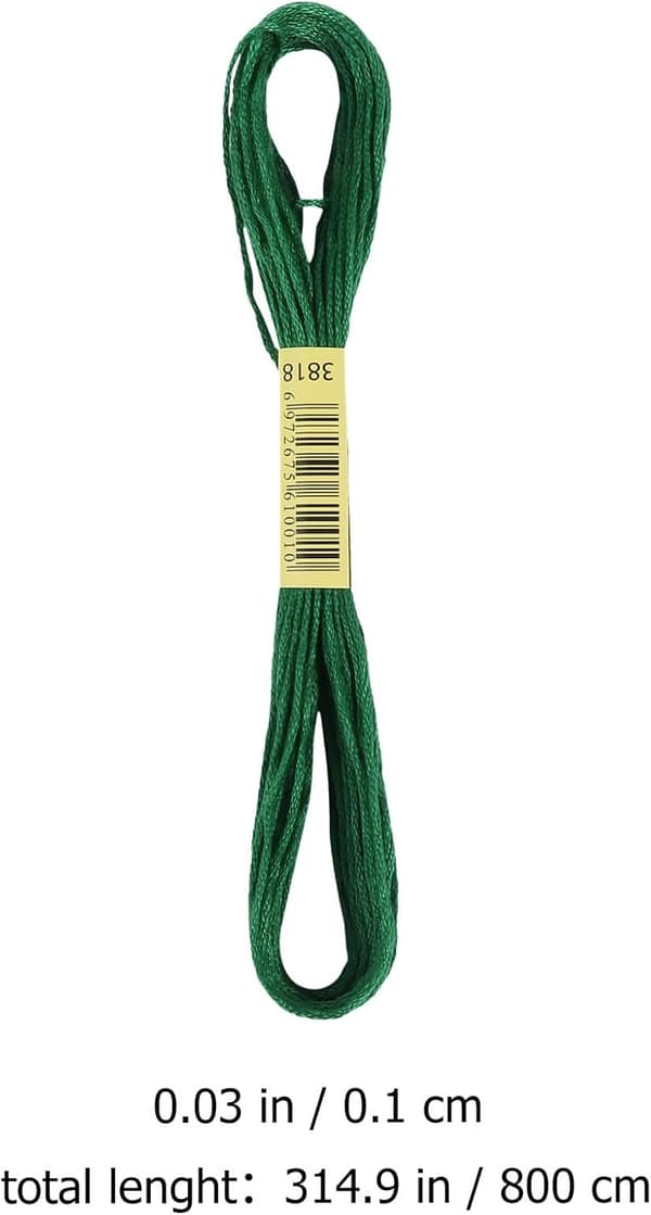 72 pcs Cross Stitch Threads Embroidery Floss Kit 8M 6-Strand Cotton with 24 Bobbins