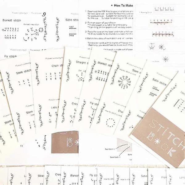 Creative Mini Sewing Book Stitch Practice - Creative Sewing Card Book Embroidery & Sewing Guide for Advanced Techniques (FMY) Default Default