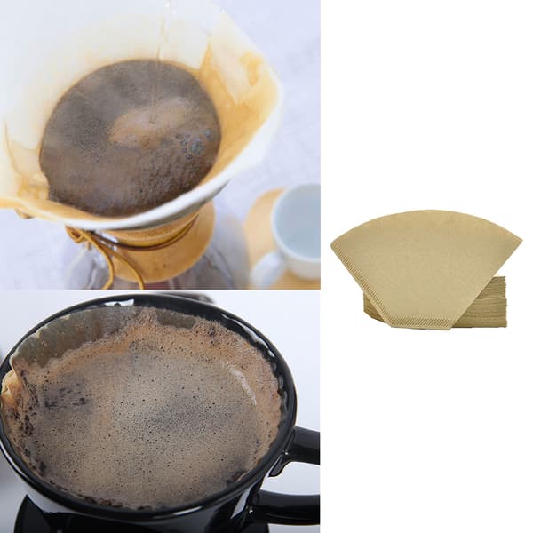 Kaffefilterpapir Sæt Engangs Kaffekop Filter Naturlig Træmasse