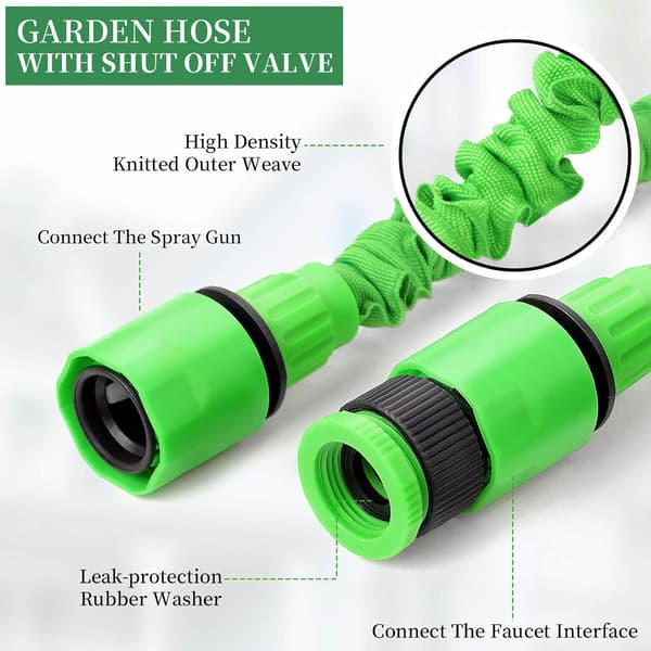 Expandable Garden Hose Water Hose - Upgraded 50FT Water Hose with 7-Function Spray Nozzle, Multifunctional Triple-Layer Latex