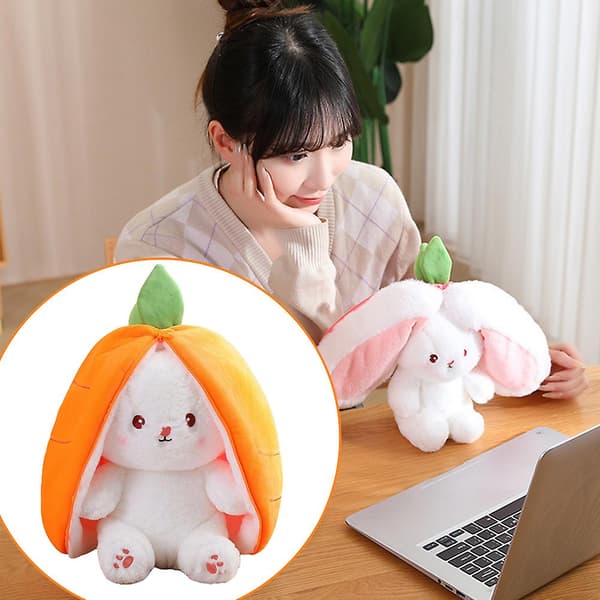 Easter Bunny Carrot Plush Toy Gift Hide And Seek Stuffed Animal Rabbit Soft Doll 2pcs 2pcs