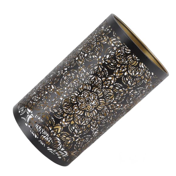 Metal Lampshade with Perforated Engraving, Cylindrical, Circular Pattern, E27 E26, Detachable, Decorative, Bedside Lamp