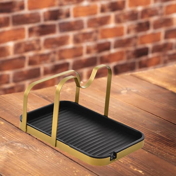 Iron Pot Lid Rack, Multifunctional Cutting Board Rack, Pot Lid Storage, for Cabinets, Gold