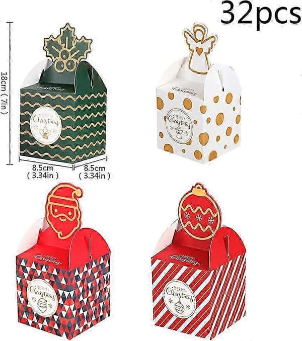 32 stycken julaskar julklappsaskar kakaskar för julklappar juldekoration julgran