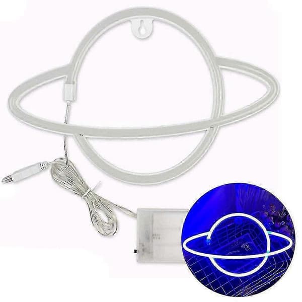 LED Planet Neon Glowing Night Light, Suitable Bedroom Art Wall Decor