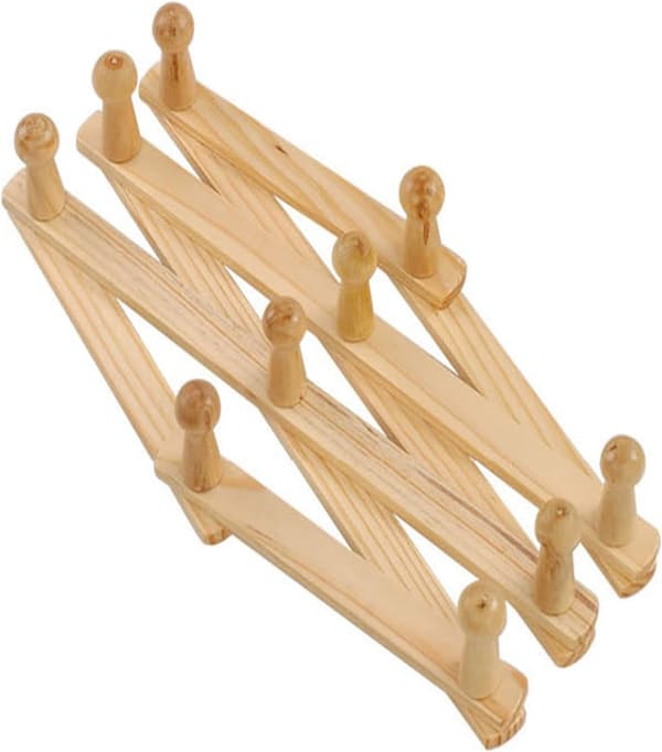 Expandable Wooden Wall Rack, Foldable Hanger, Wall-Mounted Expandable Storage Shelf, Wall-Mounted (32)