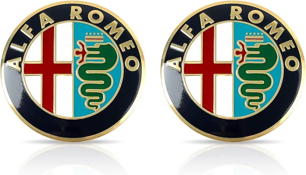 2 stk (Guld) Bilpynt Emblem Mærke, til Alfa Romeo Giulietta Giulia