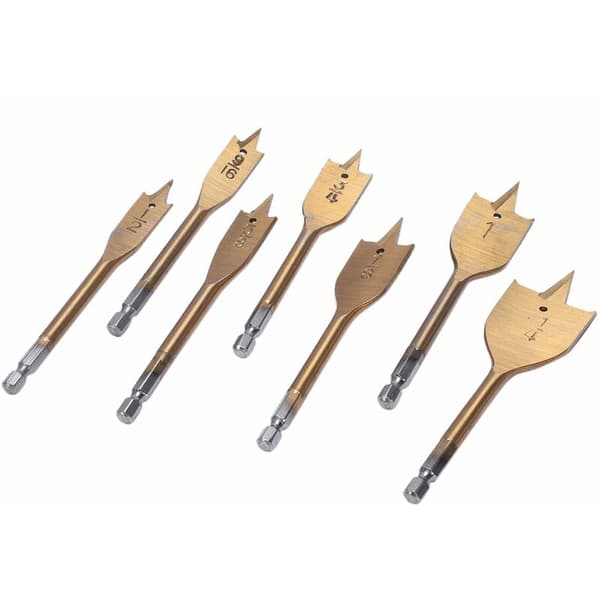 Premium Spade Drills, Tool Kit, 7 Pcs Flat Spade Drills, Metric Palette
