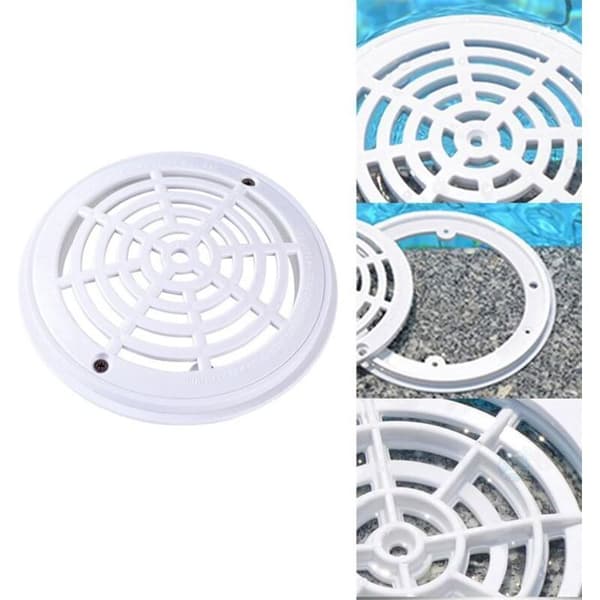 Poolbottenrist - Omärkt - Rund - Diameter 20,3 cm - Lätt att installera - Bas + lock - Vit