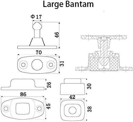 Dørstopper, Universal dørstopper til campingvogn, autocamper, campingbil, båd, yacht, hjem & have (Størrelse L, Bantam)