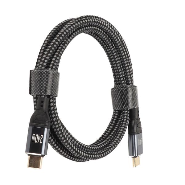 USB C–USB C -kaapeli PD240W USB2.0 Type C -liitäntä 480Mbps USB C uros–C uros kaksipuolinen datakaapeli 150cm