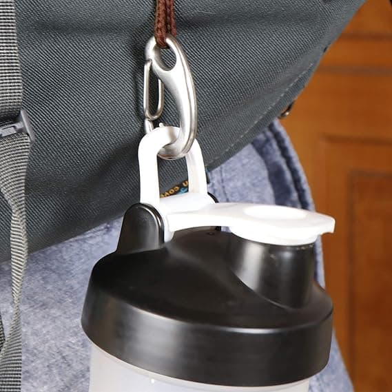 D-shaped Carabiner 10 Pcs 4.8 cm Galvanized Keychain Clip for Camping Hiking Curtains Flags Black