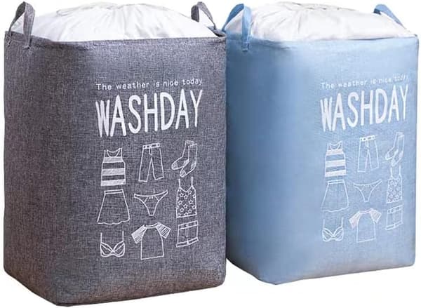 Large Laundry Hamper, Quilt, Clothes, Toys and Sundries Storage Bag, Dustproof Drawstring Opening, Foldable Brown Brown