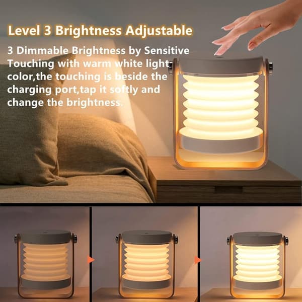 Multifunctional Night Light & Baby Lamp | 3-Level Dimming, USB Rechargeable, 18h Battery, Warm Light for Desk & Nursery [Ho]