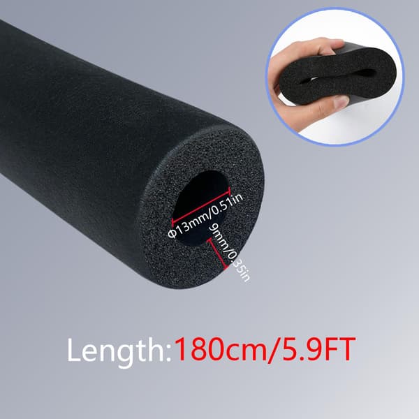 10 pieces of insulation pipe Heating pipe insulation Ø 13 mm Pipe insulation 1.8 m Insulation pipe (Black, 13 mm)